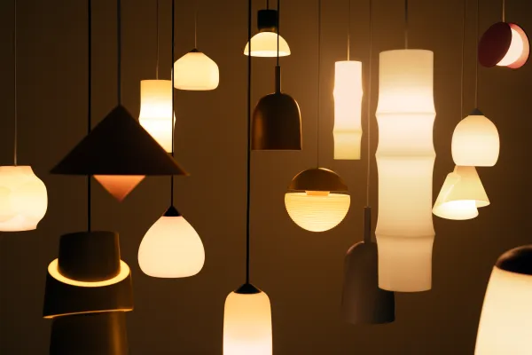 An assortment of Gantri pendant lights